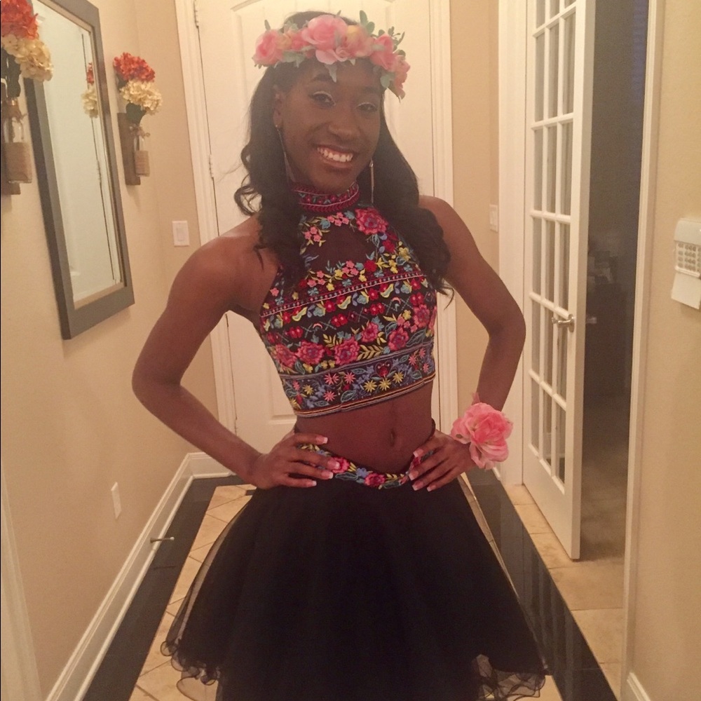 Latina Princess Inspired Floral Prom Dress